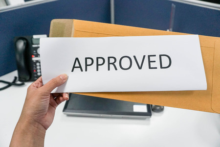 approved letter from the brown envelopeの写真素材