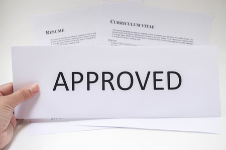 Woman hold the resume approveの写真素材