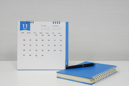 concept of business meeting with November calendar and notebookの写真素材