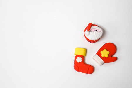 Christmas celebration symbol of Santa Claus with red sockの写真素材