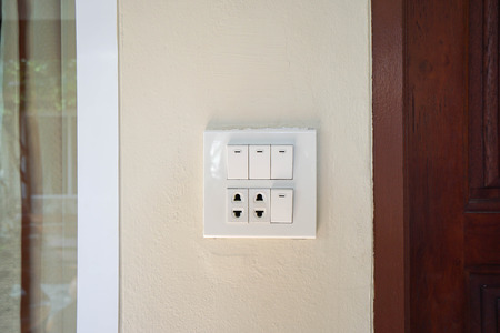 light switch on the wallの写真素材