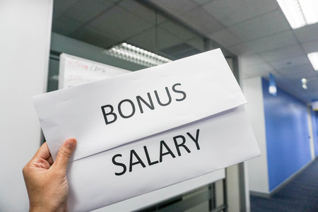 business concept of employee salary and bonusの写真素材