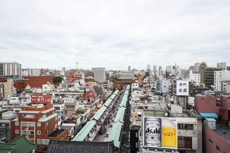 Sensoji temple top view taken on 4 December 2016のeditorial素材