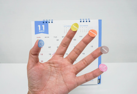 businessperson plan and arrange meeting and appointment on November calendar for reminderの写真素材