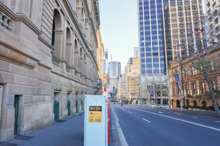 traffic along the street on holidays taken in Sydney Australia on 8 July 2016のeditorial素材