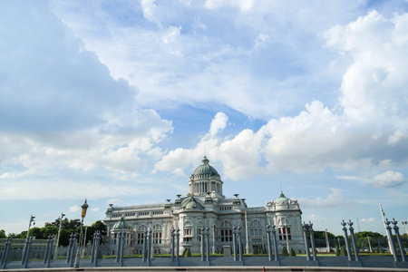 Ananta Samakhom throne hall with bright blue sky taken in Bangkok Thailand on 17 June 2017のeditorial素材