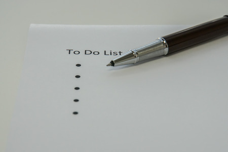 close up mock up to do list with pen to write for reminderの写真素材