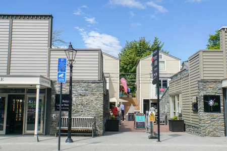 Arrowtown / New Zealand - 2 November 2017: people go shopping in clothes shop in holidays