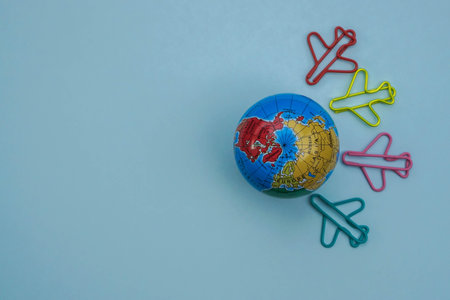 vacation concept - travel around the world by air plane