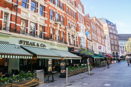 London / UK - November 17 2017: Steak & Co restaurant with other food restaurant at Haymarketのeditorial素材