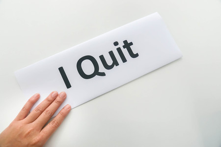 isolated woman submit resignation letter of I quit in officeの素材 [FY310110902707]