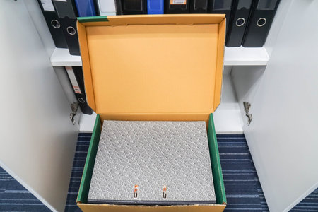 document folder in storage box for keep in office cabinet