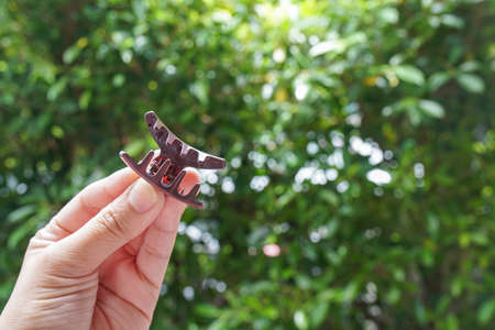 close up woman use plastic hair clip for beautyの写真素材