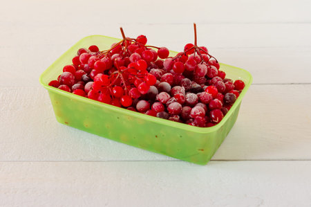 Frozen cranberries. Frozen organic berries for desserts and bakery.