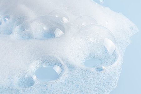 large foam bubbles. the texture of soap and water. Abstract foam surface. Close up of liquid bubbles
