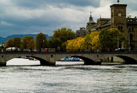 Zurich - riverの写真素材