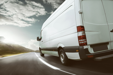 delivery truck goodsの写真素材