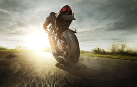 Motorcycle at full speed