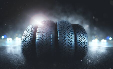 Tires on the roadの写真素材
