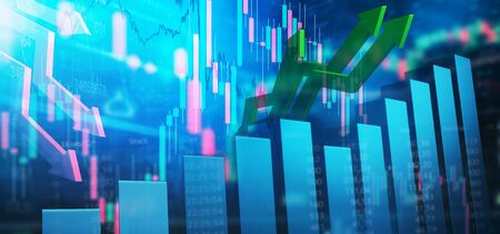 Stocks - stock market - chartの写真素材