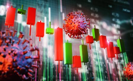 Stock chart - stock market crash - bull marketの写真素材