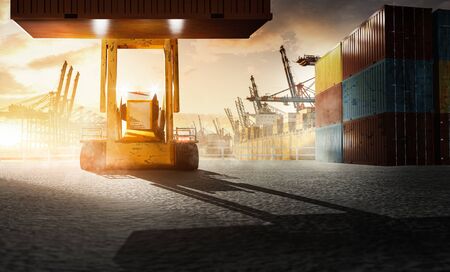 Container port - import - exportの写真素材