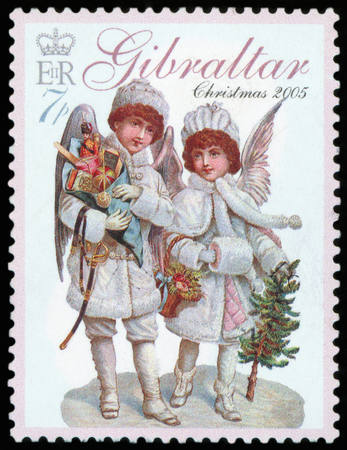 Postage Stamp - Gibraltar Christmas 2015のeditorial素材