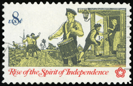 US Postage stamp - Rise of the spirit of Independenceのeditorial素材