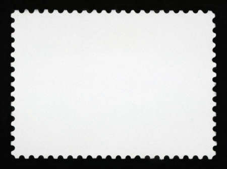 Blank postage stamp - Isolated on Black backgroundの写真素材