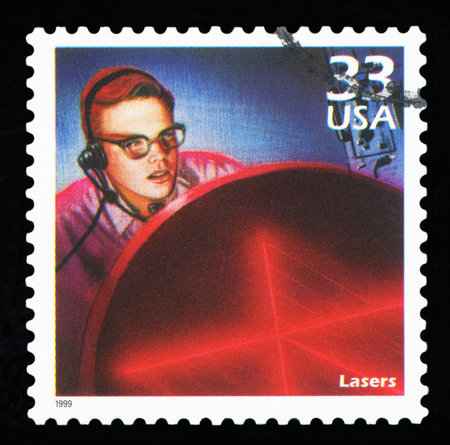 UNITED STATES OF AMERICA - CIRCA 1999: a postage stamp printed in USA showing an image of a man...