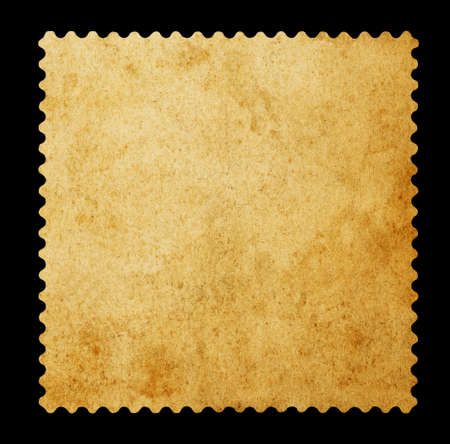 Blank postage stamp - Isolated on Black backgroundの写真素材