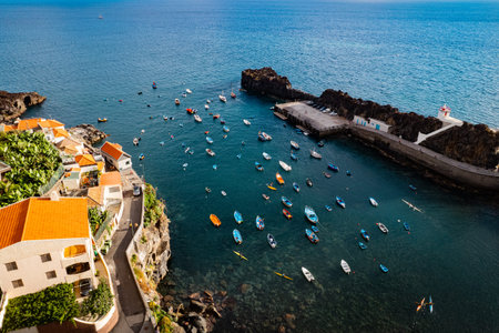 Epic bay with boats in Madeira