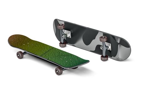 Skateboard isolated on white background 3d renderの写真素材