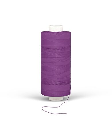 Spool of purple thread isolated on white background - 3d renderの写真素材