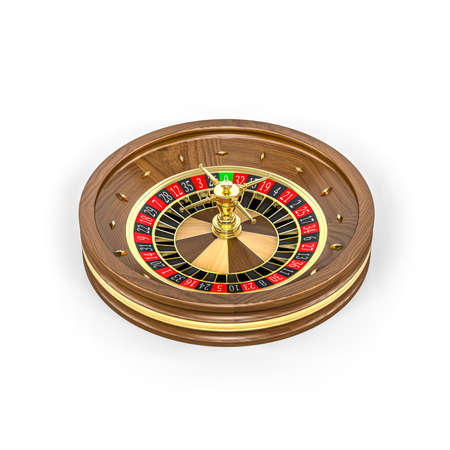 Wheel roulette isolated on white background - 3d renderの写真素材