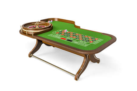 Roulette table isolated on white background - 3d renderの写真素材