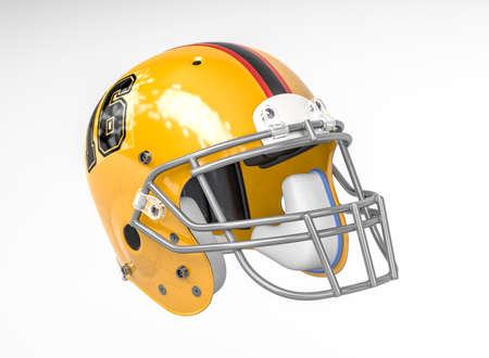 Football helmet isolated on white background - 3d renderの写真素材
