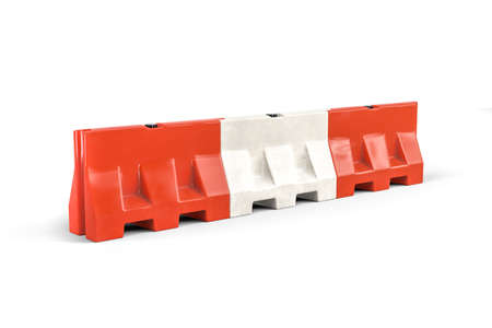 Water filled barricade isolated on white background - 3d renderの写真素材