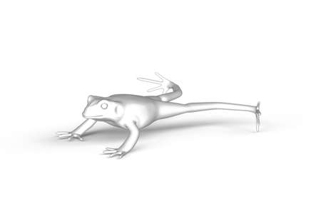 Leaping toad - Black and White Graphics on White Background - 3D Illustrationの写真素材