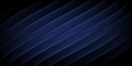 Abstract black background with shades of blue stripes - 2D illustrationの写真素材