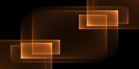 Abstract background - black background with orange glowing rectangles - 2D illustrationの写真素材