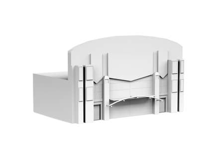 White city building on white background - copy space - mockup - 3D renderの写真素材