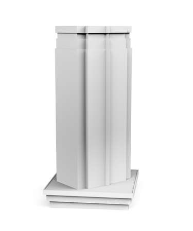 Building mockup on white background with space for text - 3d renderの写真素材