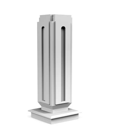 Building mockup on white background with space for text - 3d renderの写真素材