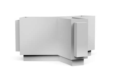 Building mockup on white background with space for text - 3d renderの写真素材