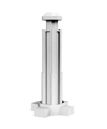 Building mockup on white background with space for text - 3d renderの写真素材