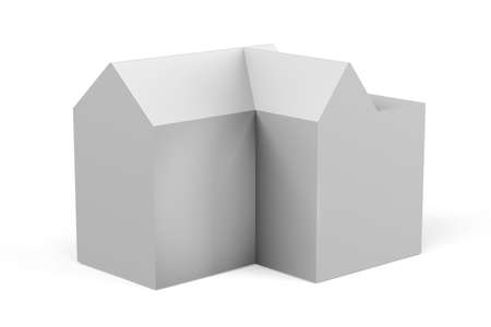 House mockup on white background with space for text - 3D renderの写真素材