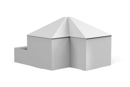 House mockup on white background with space for text - 3D renderの写真素材