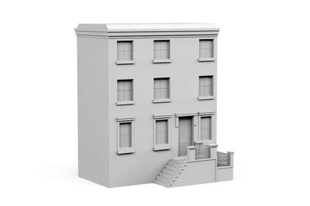 House mockup on white background with space for text - 3D renderの写真素材