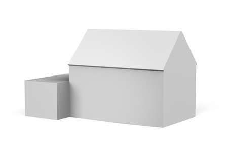 House mockup on white background with space for text - 3D renderの写真素材